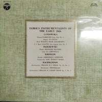 แผ่นเสียง FAMOUS INSTRUMENTALISTS OF THE EARLY 20th - LANDOWSKA / PADEREWSKI / KREISLER / RACHMANINOV Vinyl VG+