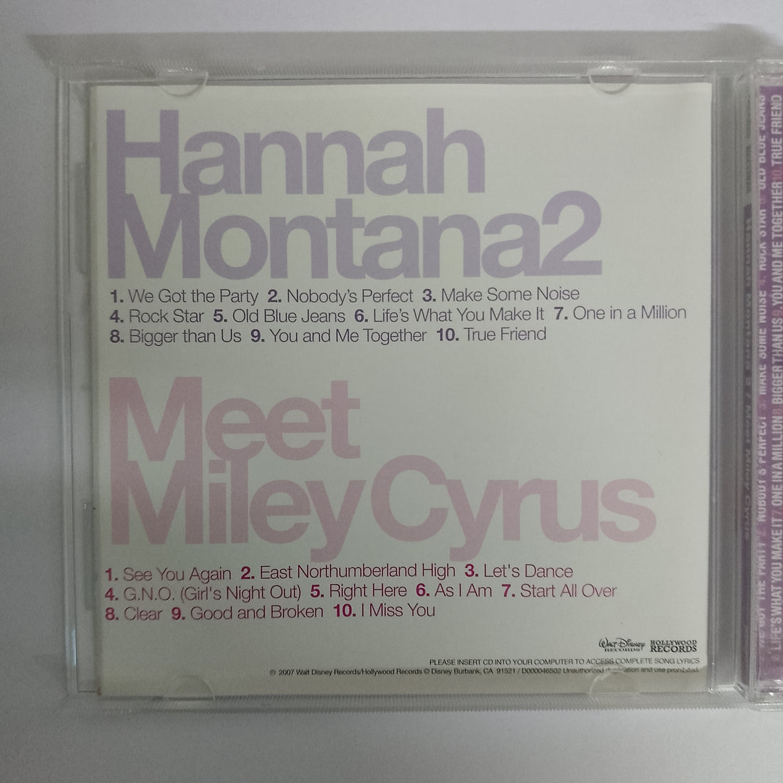 ซีดี Hannah Montana / Miley Cyrus - Hannah Montana 2 / Meet Miley Cyrus CD VG+