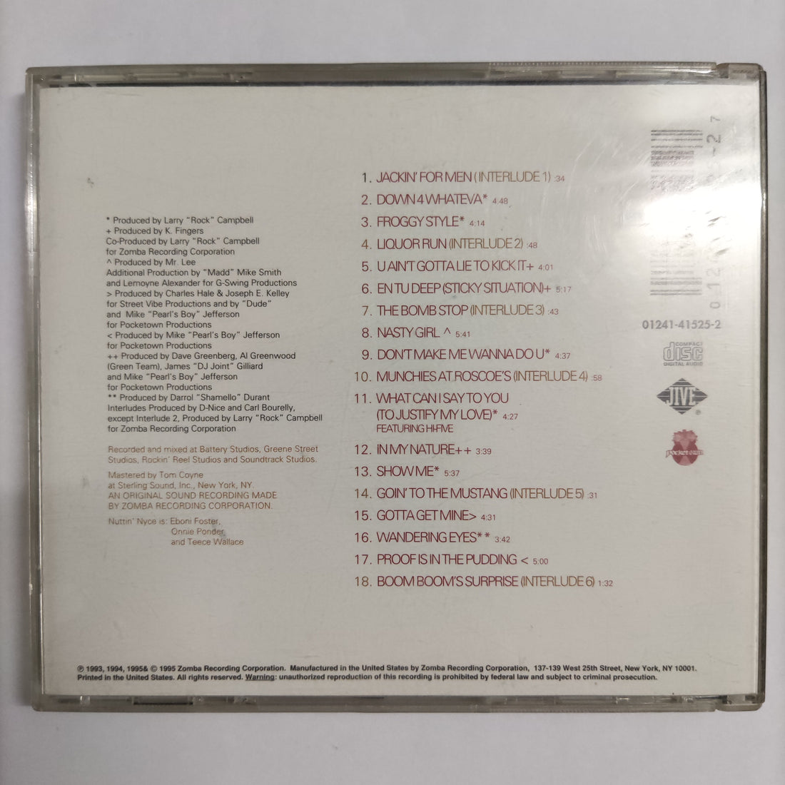 ซีดี Nuttin' Nyce - Down 4 Whateva... CD VG+