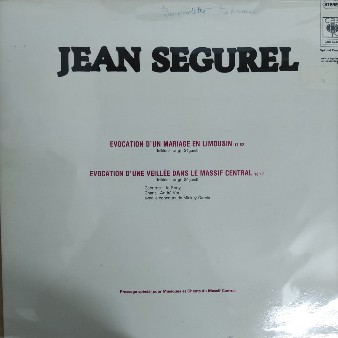 แผ่นเสียง Jean Segurel - Èvocation D'Un Mariage En Limousin / Èvocation D'Une Veillée Dans Le Massif Central Vinyl VG+