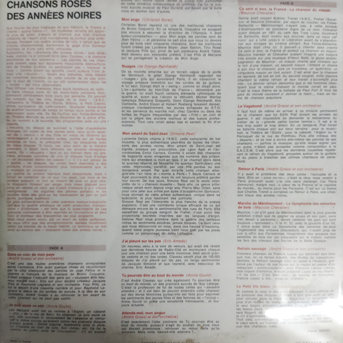 แผ่นเสียง Various - Petite Histoire De La Grande Chanson 5 Vinyl VG+