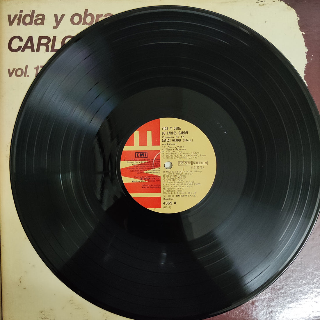 แผ่นเสียง Carlos Gardel - Vida Y Obra De Carlos Gardel Vol.17 Vinyl VG+ 3LPs