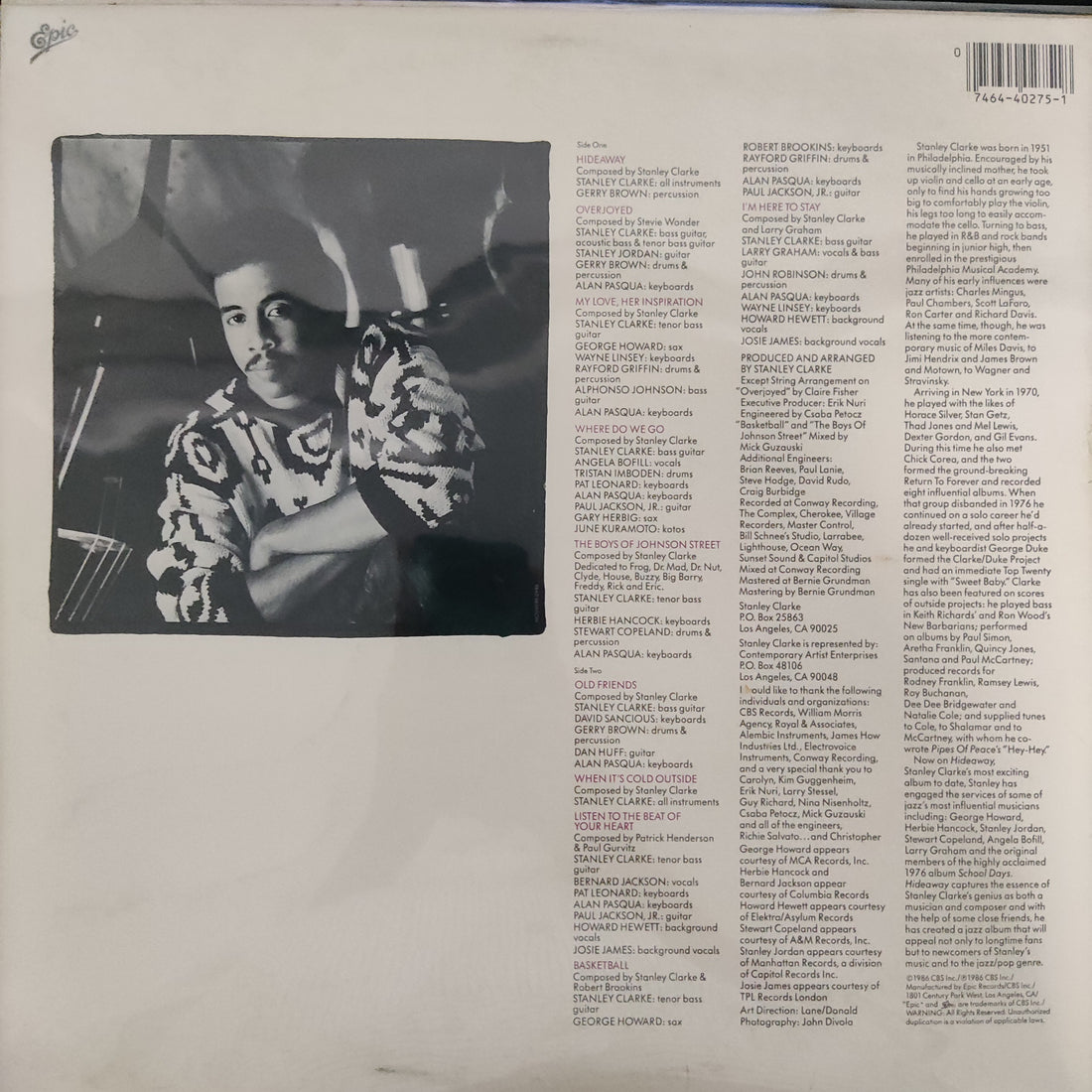 แผ่นเสียง Stanley Clarke - Hideaway Vinyl VG+