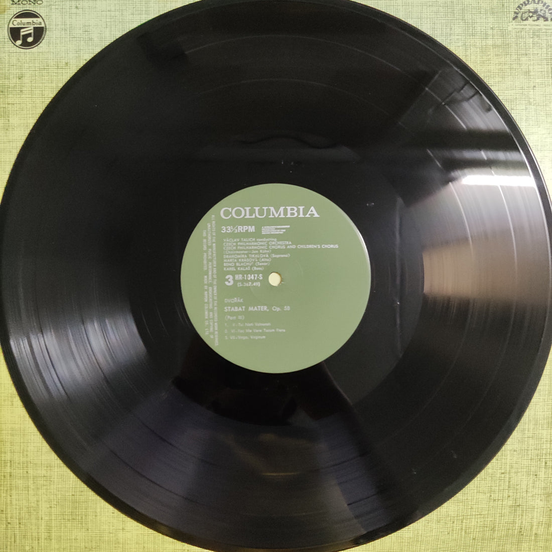 แผ่นเสียง VACLAV TALICH - CZECH PHILHARMONIC / ORCHESTRA & CHORUS / CHILDREN'S CHORUS / DVORAK STABAT MATER Op.58 Vinyl VG+ 2LPs