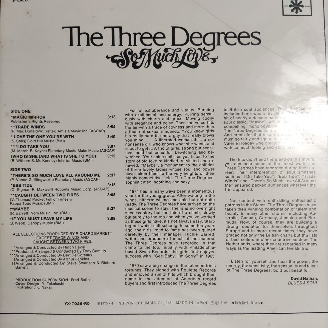 แผ่นเสียง The Three Degrees - So Much Love Vinyl VG+
