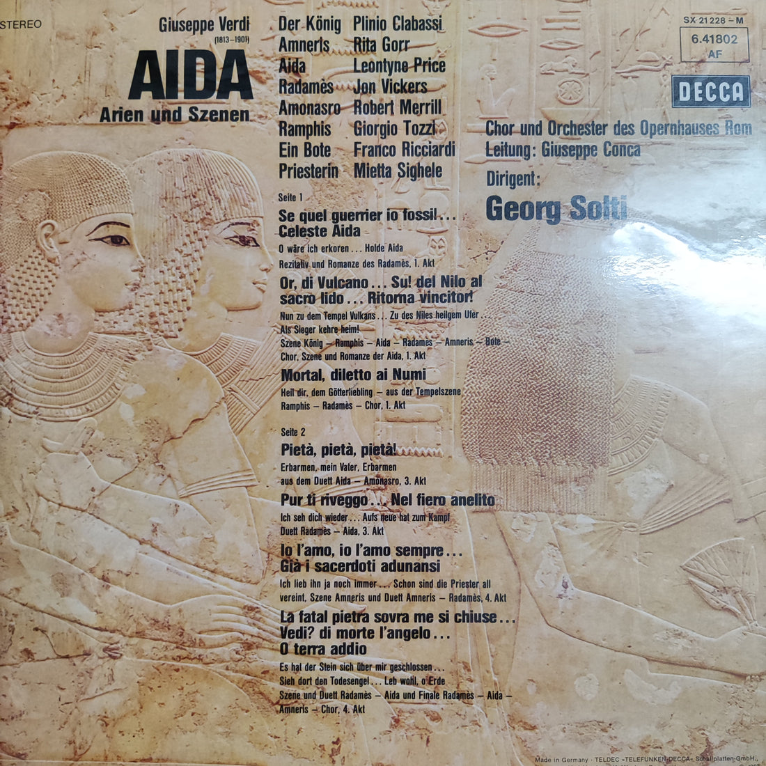 แผ่นเสียง Giuseppe Verdi, Leontyne Price, Jon Vickers, Robert Merrill, Coro Del Teatro Dell'Opera Di Roma Und Orchestra Del Teatro Dell'Opera Di Roma, Georg Solti - Aida Vinyl VG+