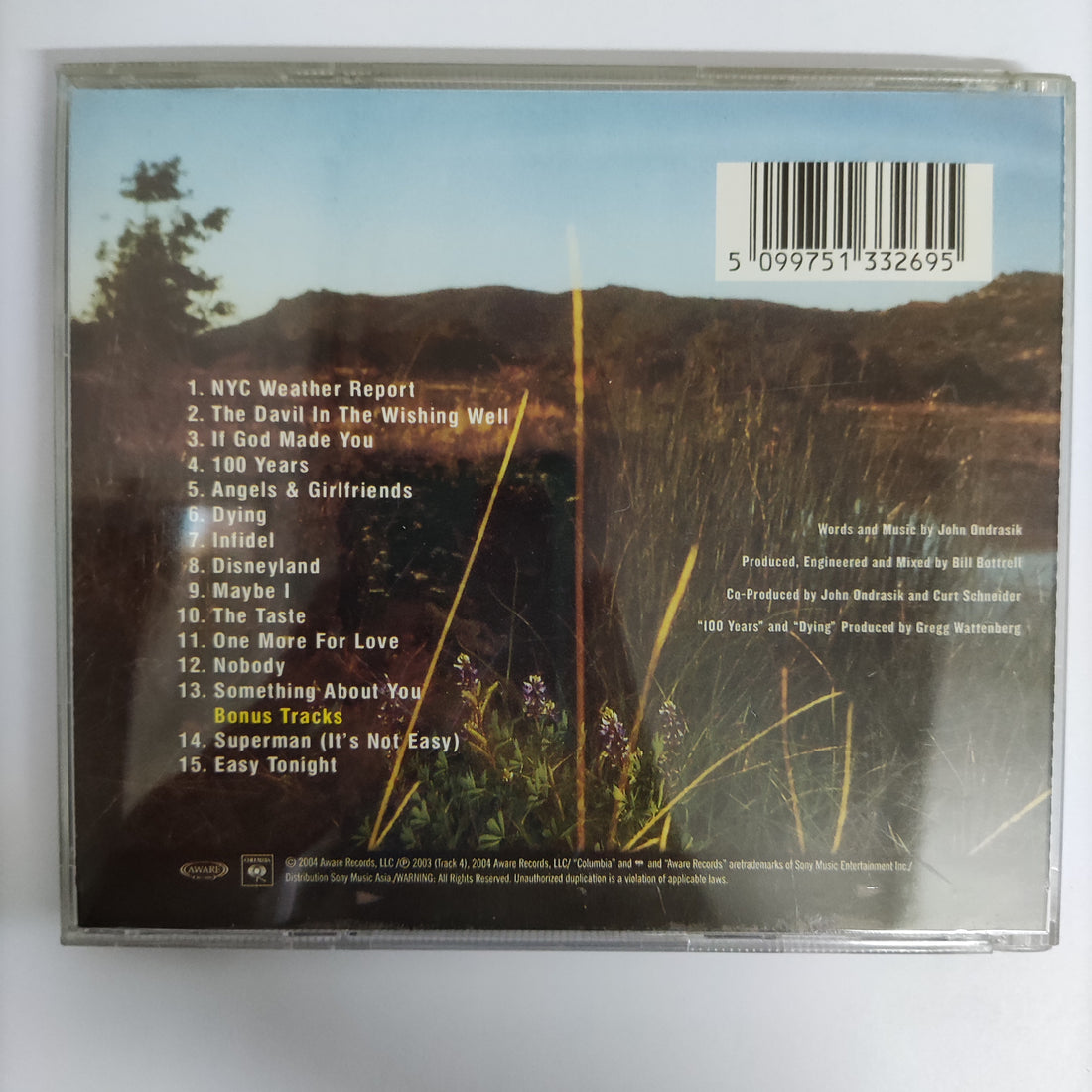 ซีดี Five For Fighting - The Battle For Everything CD VG+