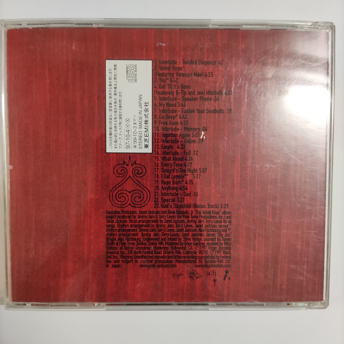 ซีดี Janet Jackson - The Velvet Rope CD NM or M-