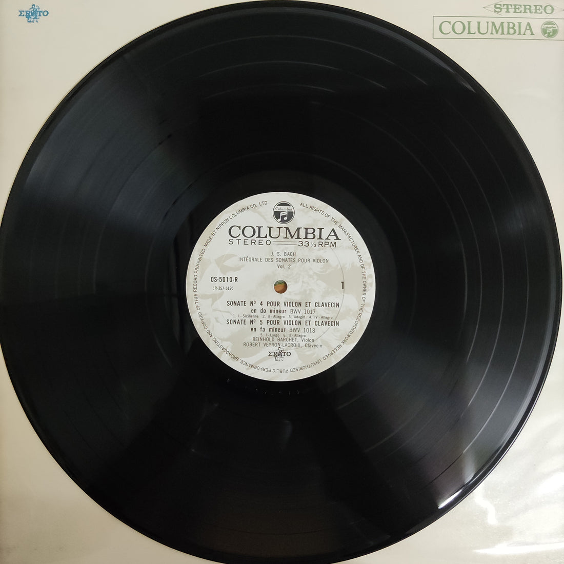 แผ่นเสียง J.S Bach - Intégrale Des Sonates Pour Violon Vol.2 Vinyl VG+