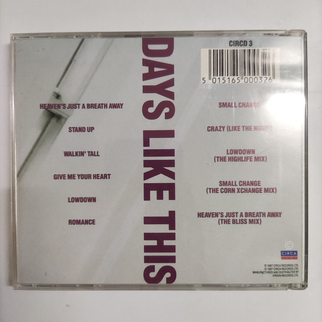 ซีดี Hindsight - Days Like This CD VG+
