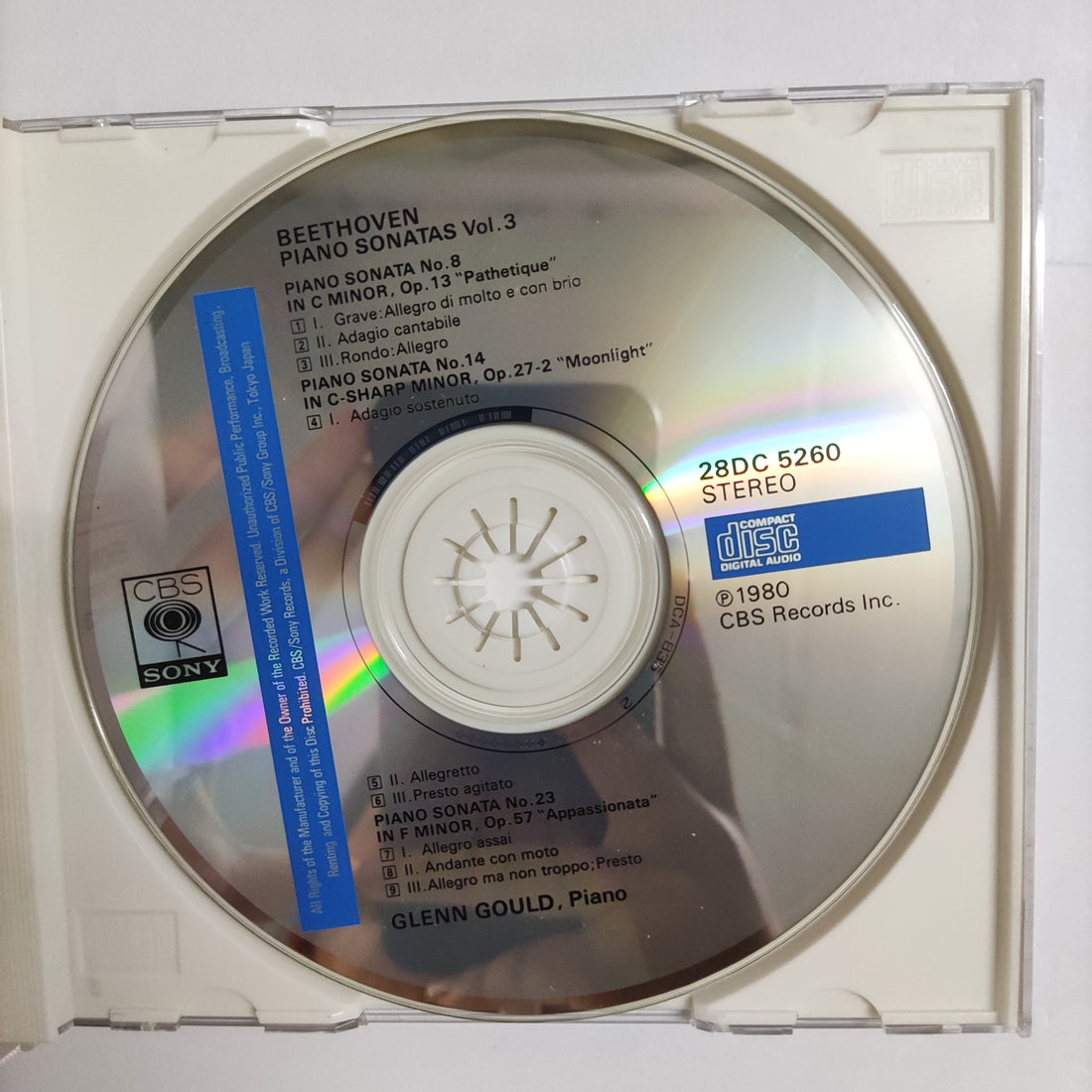 ซีดี Glenn Gould, Ludwig van Beethoven - Piano Sonatas No.8/No. 14/No. 23 CD NM or M-