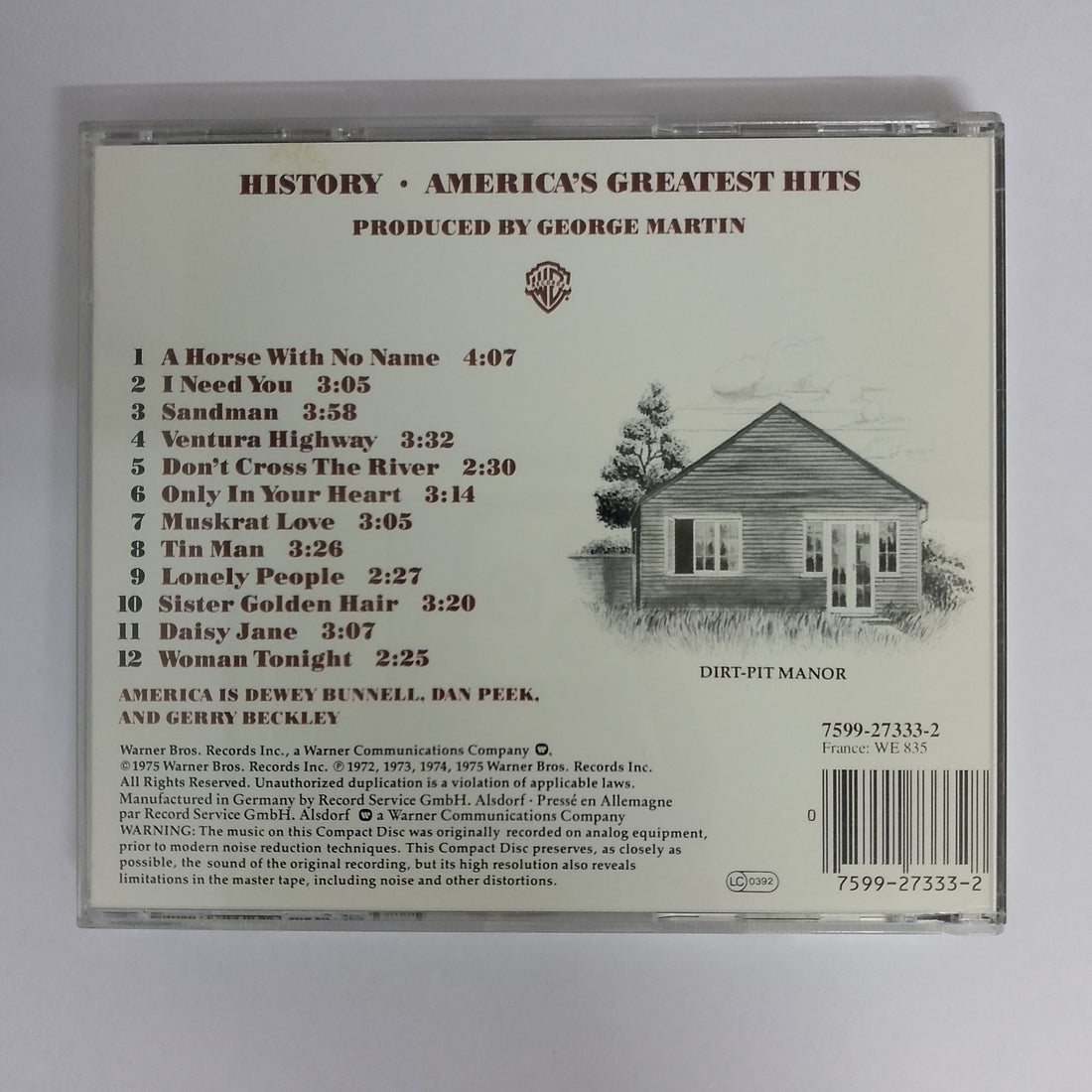 ซีดี America - History - America's Greatest Hits CD NM