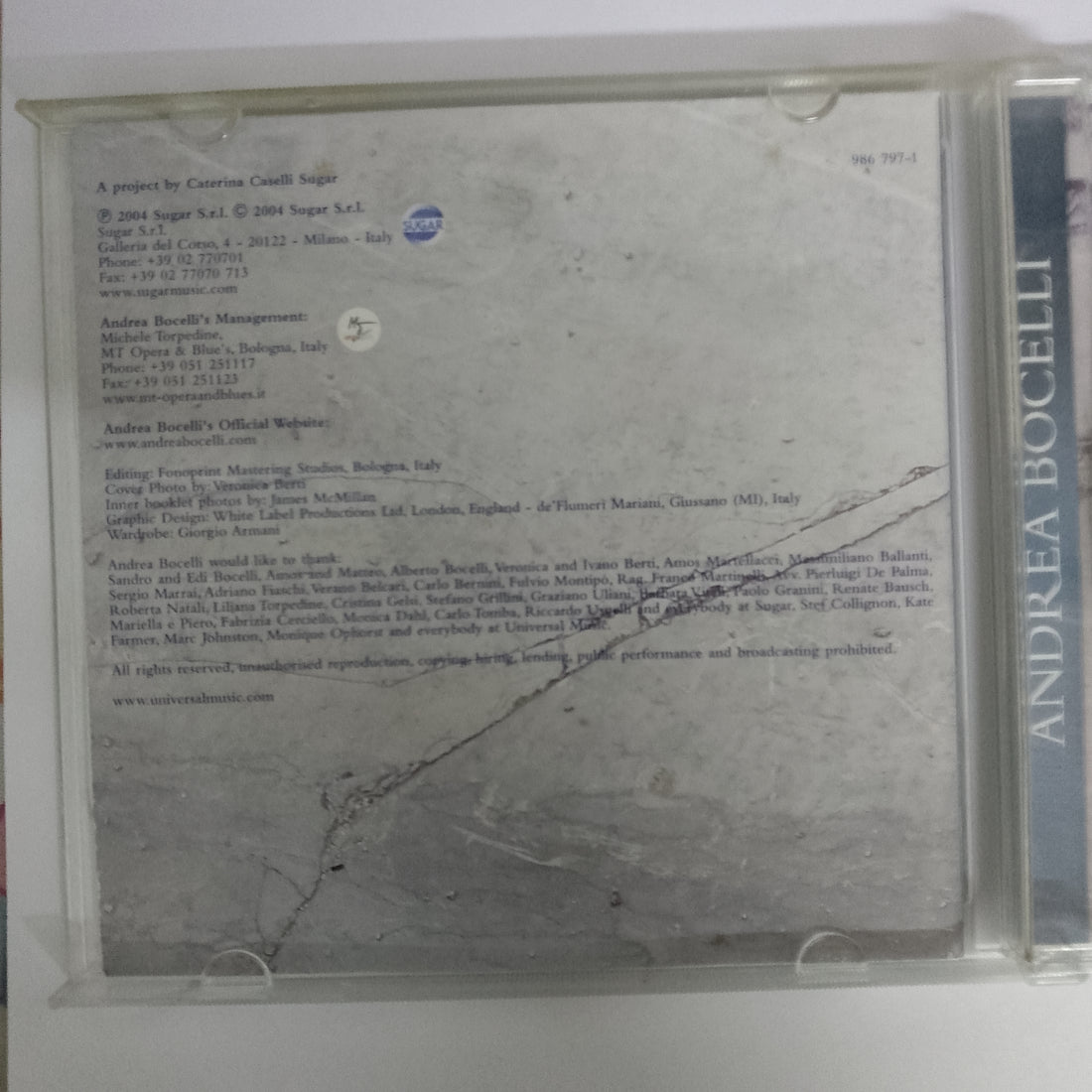 ซีดี Andrea Bocelli - Andrea CD VG+