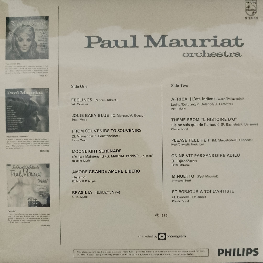 แผ่นเสียง Paul Mauriat And His Orchestra - Feelings Vinyl VG+