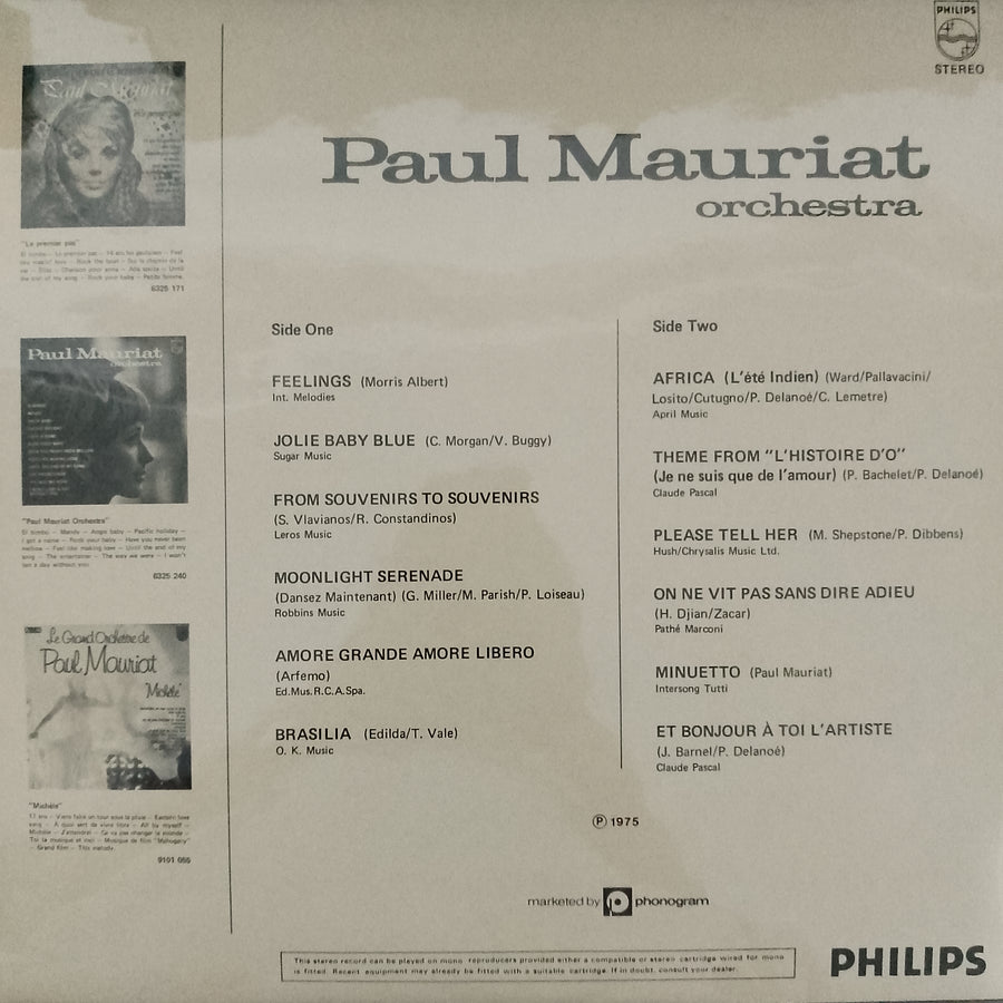 แผ่นเสียง Paul Mauriat And His Orchestra - Feelings Vinyl VG+