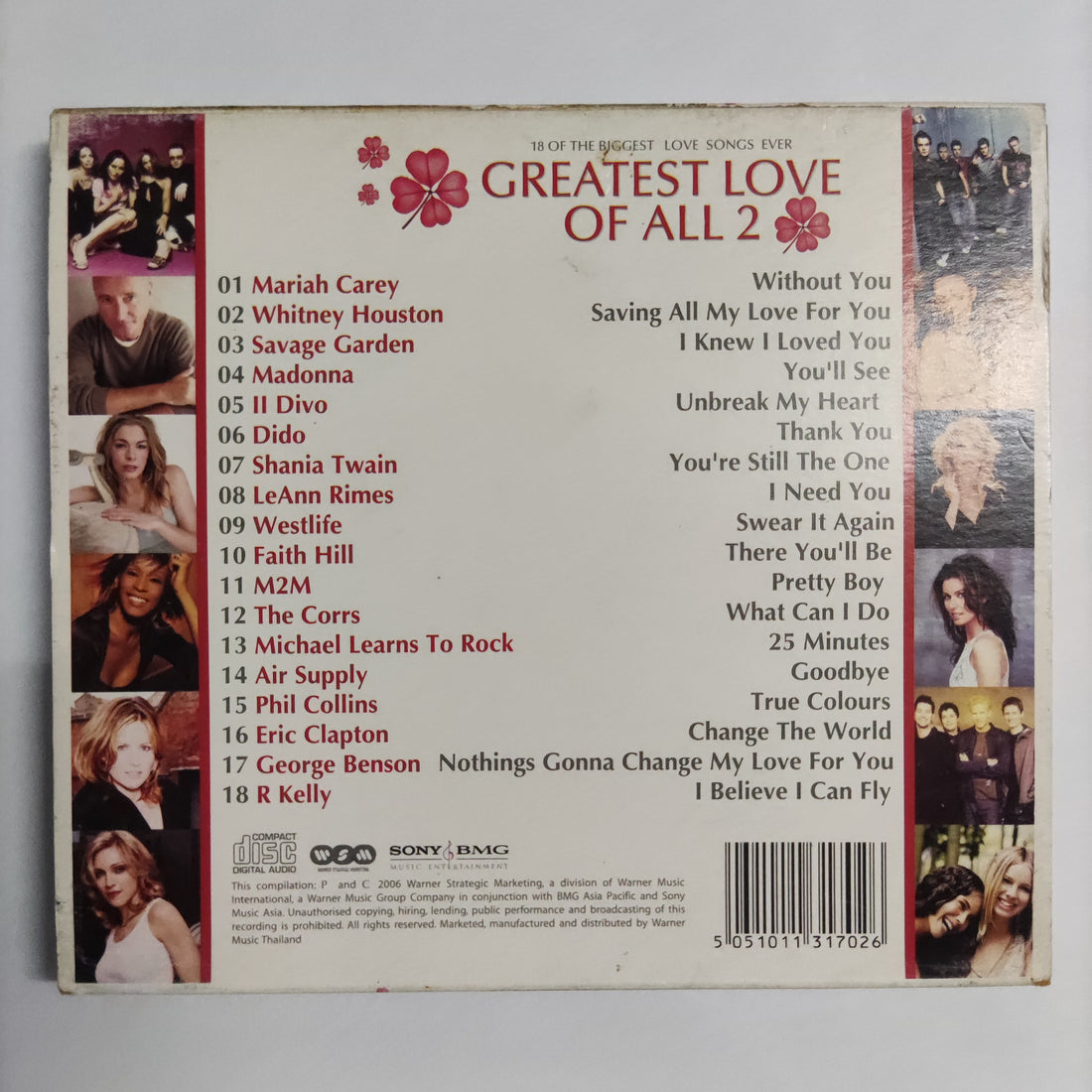 ซีดี Various - 18 Of The Biggest Love Songs Ever Greatest Love Of All 2 CD VG+