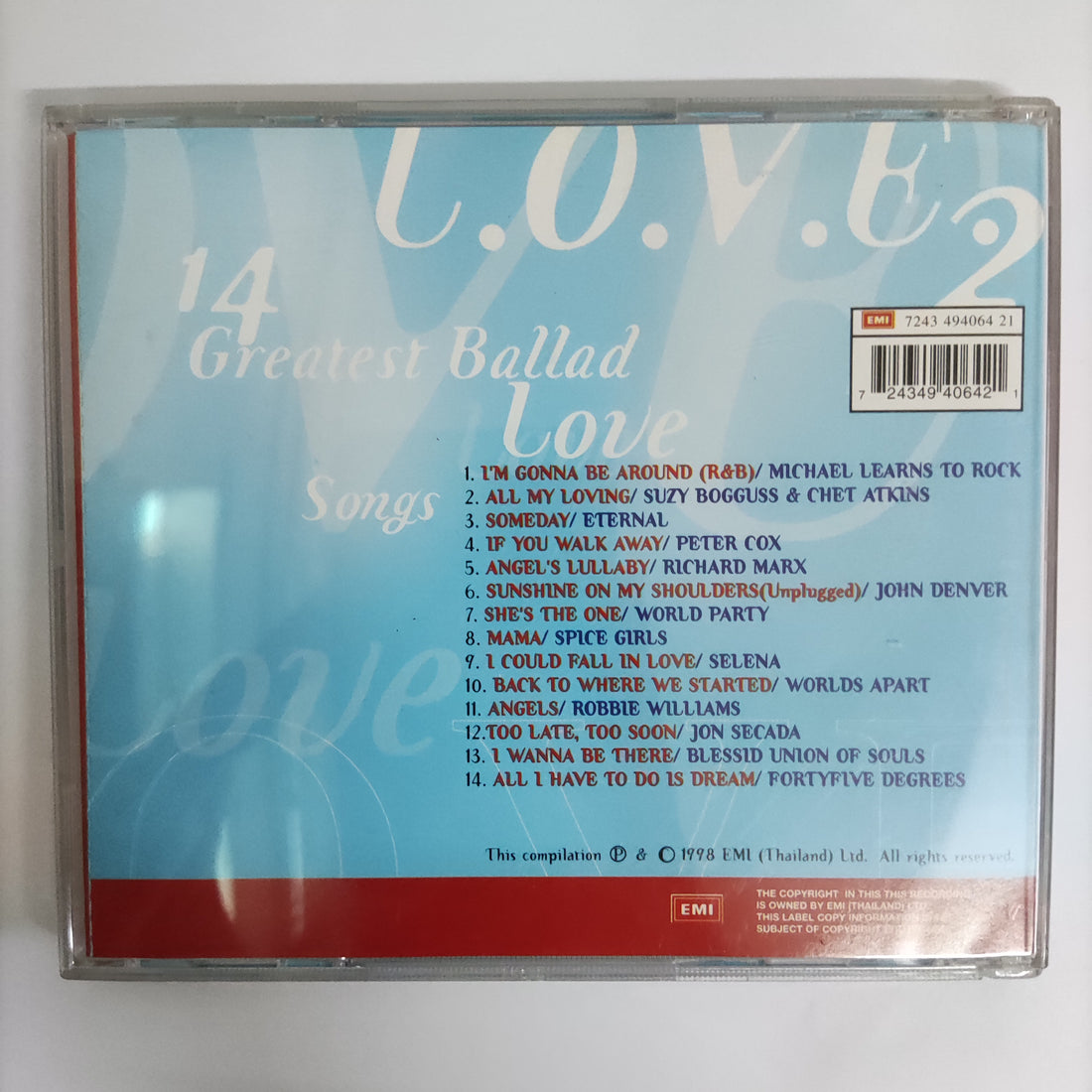 ซีดี Various - 14 Greatest Ballad Love Songs L.O.V.E.2 CD VG+