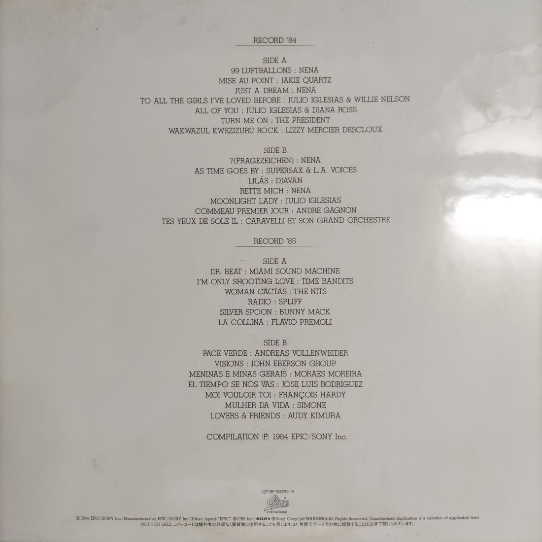แผ่นเสียง Various - Epic International Presents '84-'85 Vinyl VG+ 2LPs