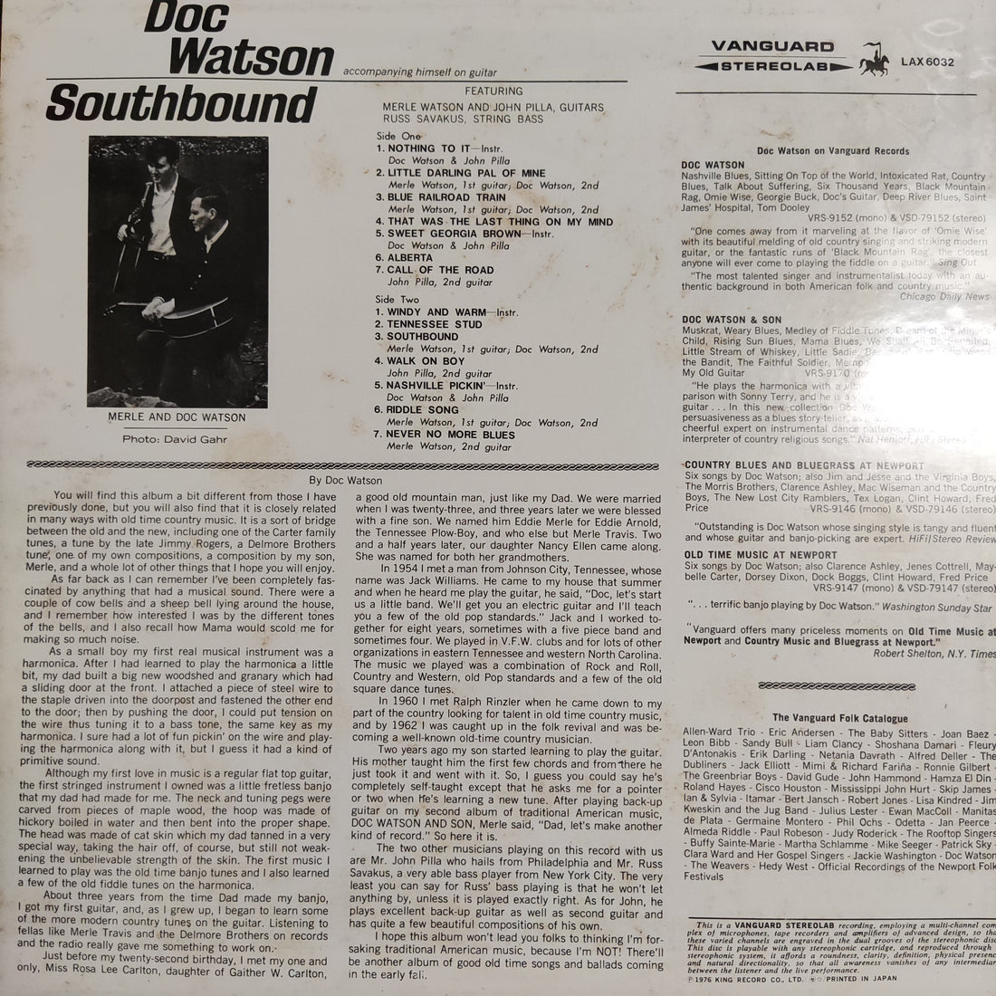 แผ่นเสียง Doc Watson - Southbound Vinyl VG+