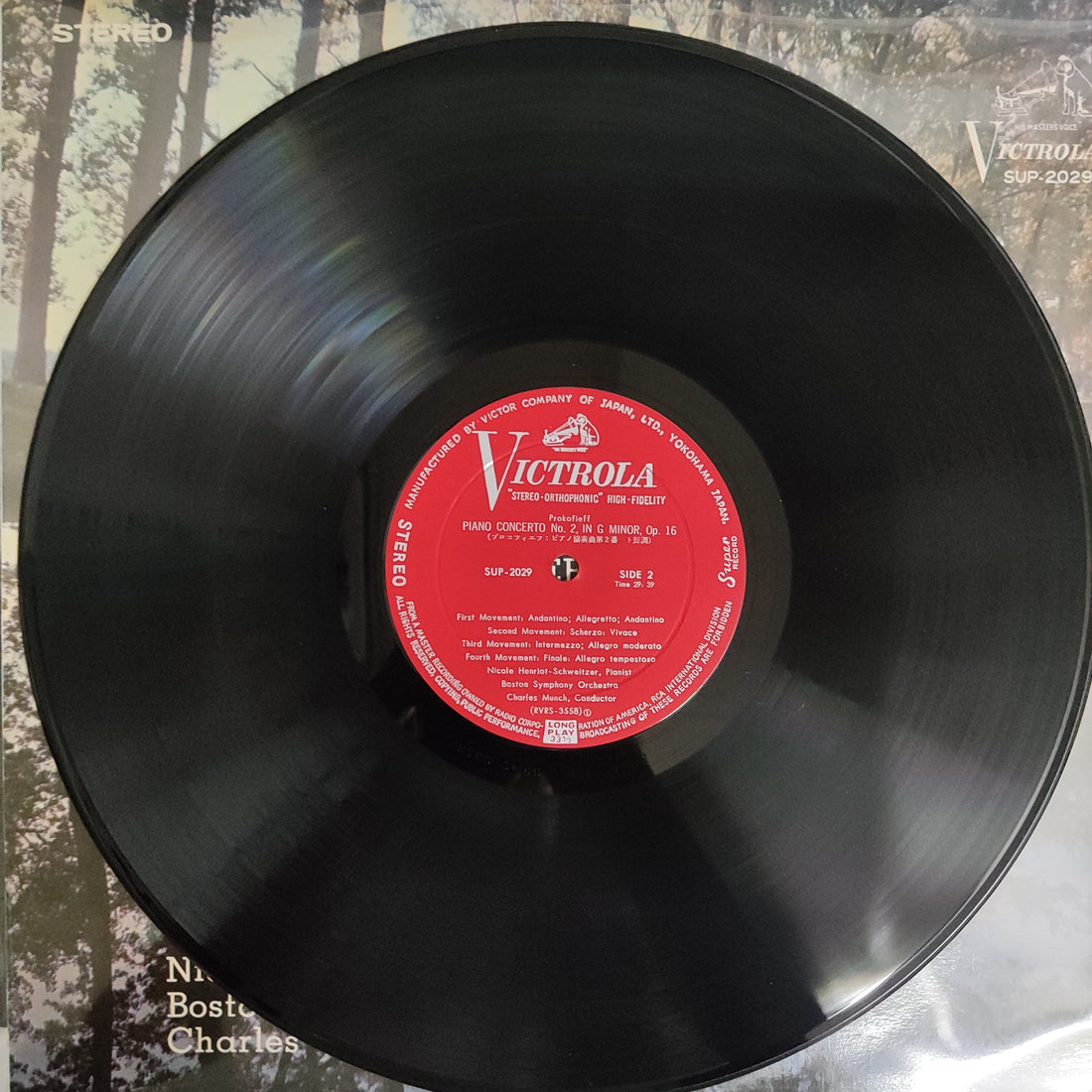 แผ่นเสียง Charles Munch - Boston Symphony Orchestra Nicole Henriot Schweitzer Pianist Ravel Piano Concerto In g Prokofieff Piano Concerto No.2 In G Op.16