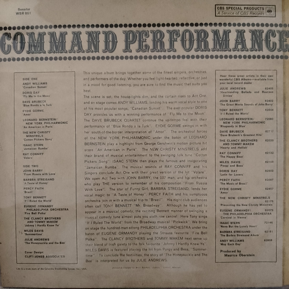แผ่นเสียง Various - Command Performance Vinyl VG