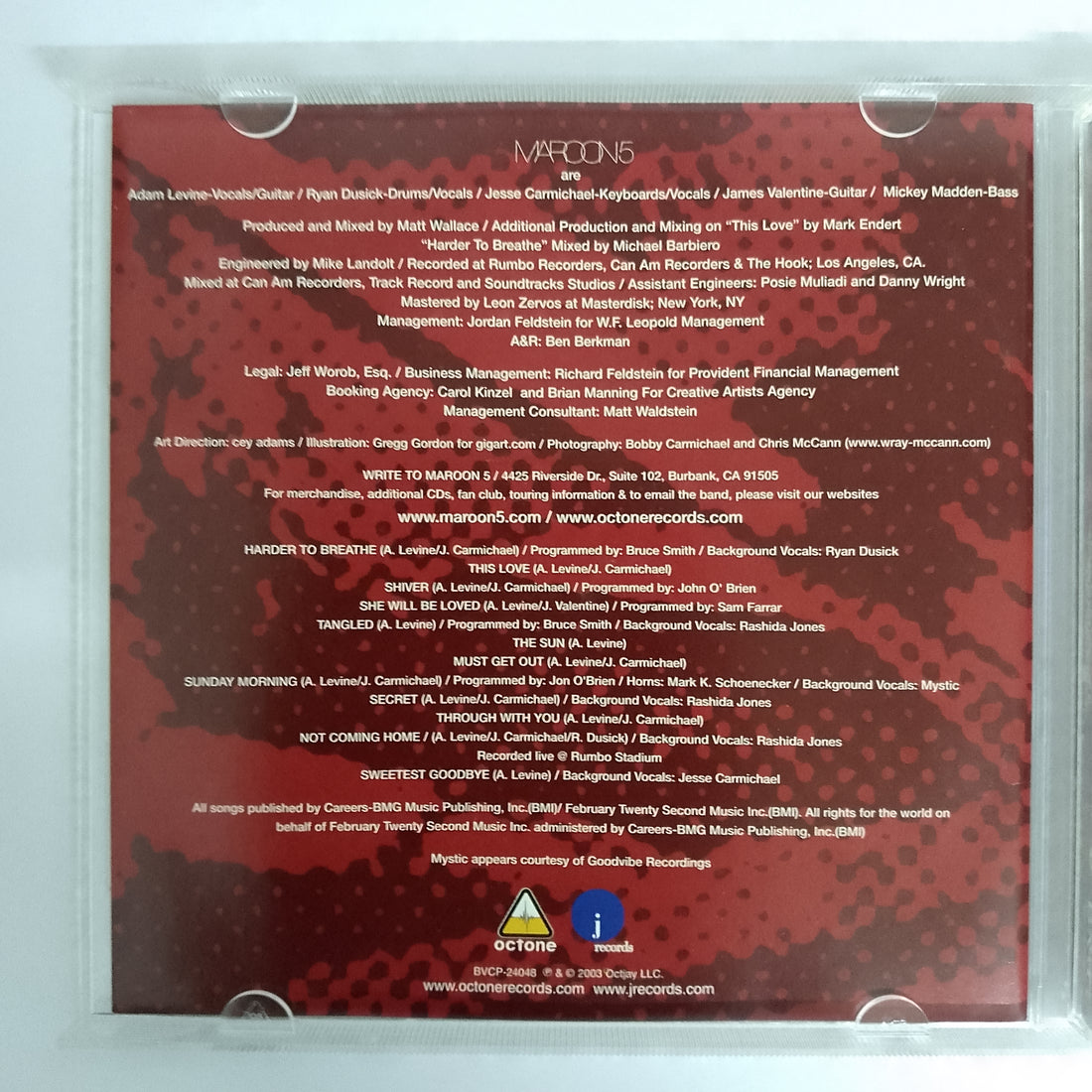 ซีดี Maroon 5 - Songs About Jane CD VG+
