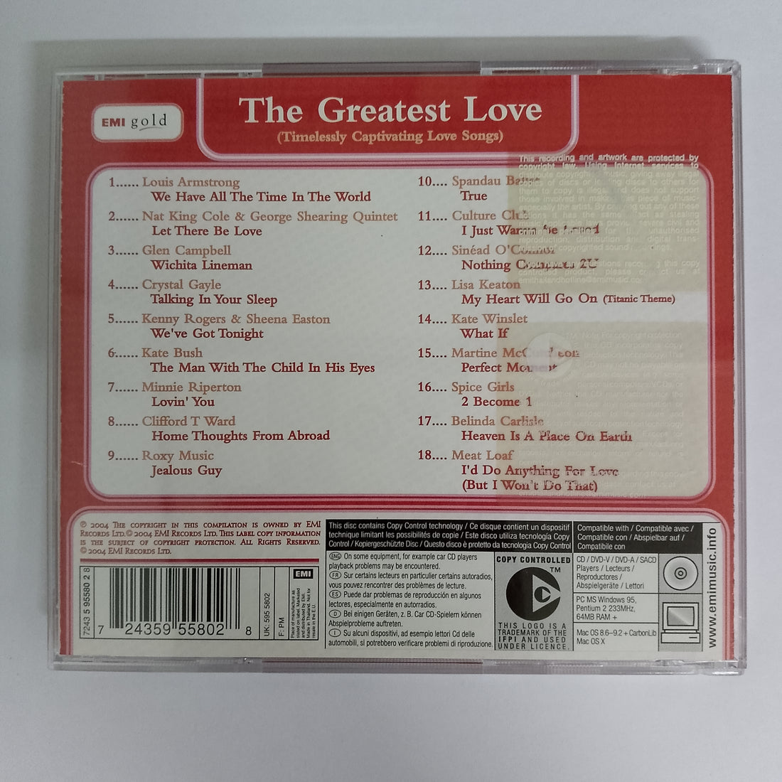 ซีดี Various - The Greatest Love Timelessly Captivating Love Songs CD NM