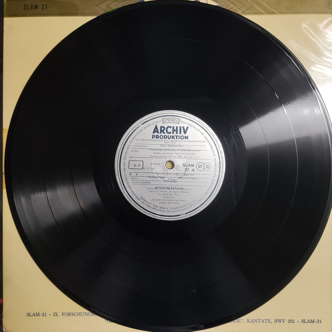 แผ่นเสียง Das Schaffen Johann Sebastian Bachs - "Geschwinde,Geshinde,Ihr Wirbelnden Winde" Vinyl VG+