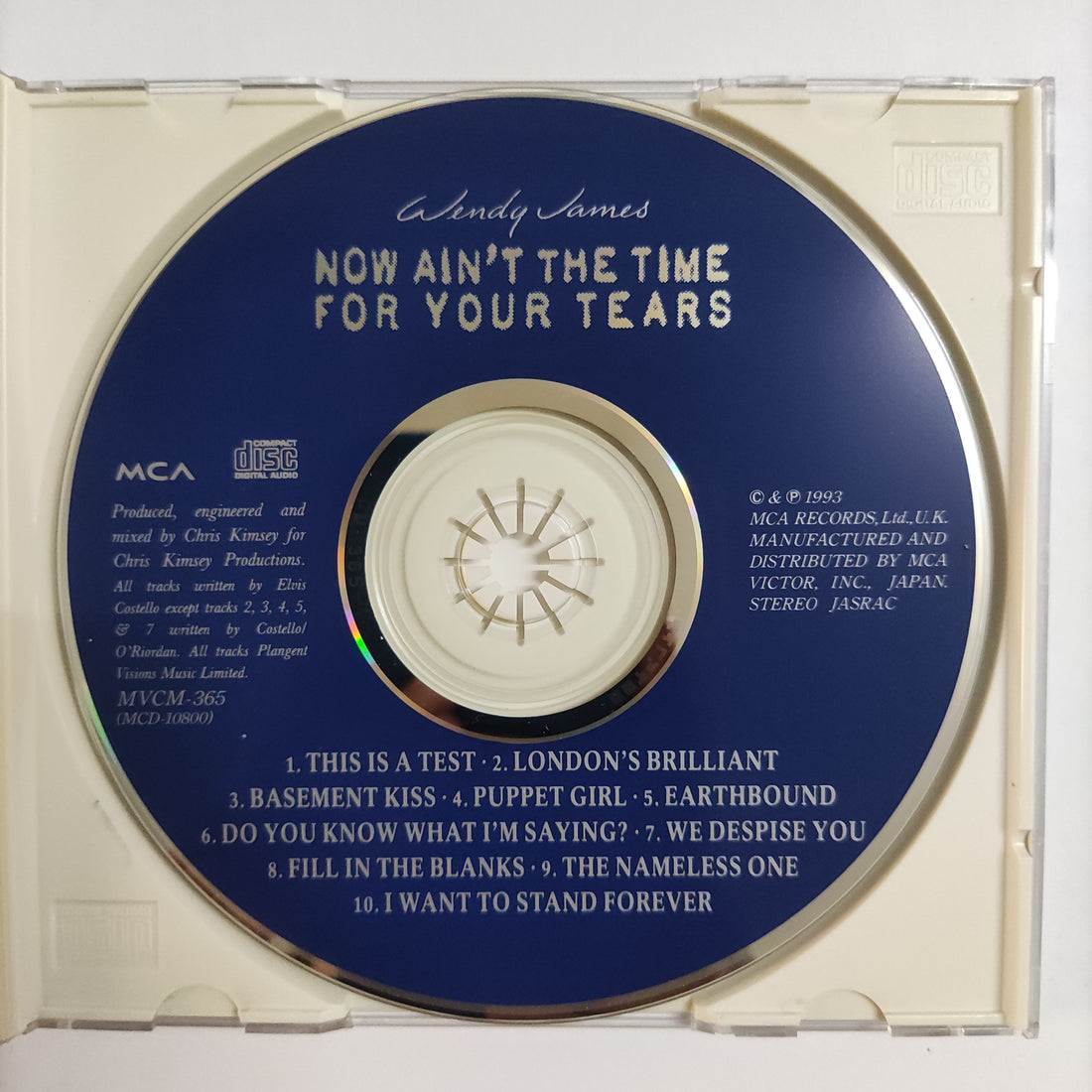 ซีดี Wendy James - Now Ain't The Time For Your Tears CD NM or M-