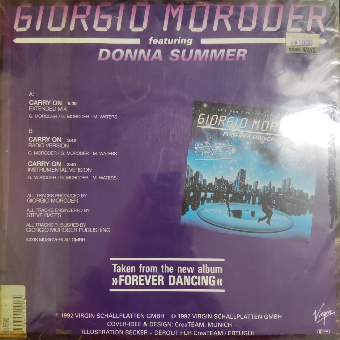 แผ่นเสียง Giorgio Moroder Featuring Donna Summer - Carry On Vinyl VG+