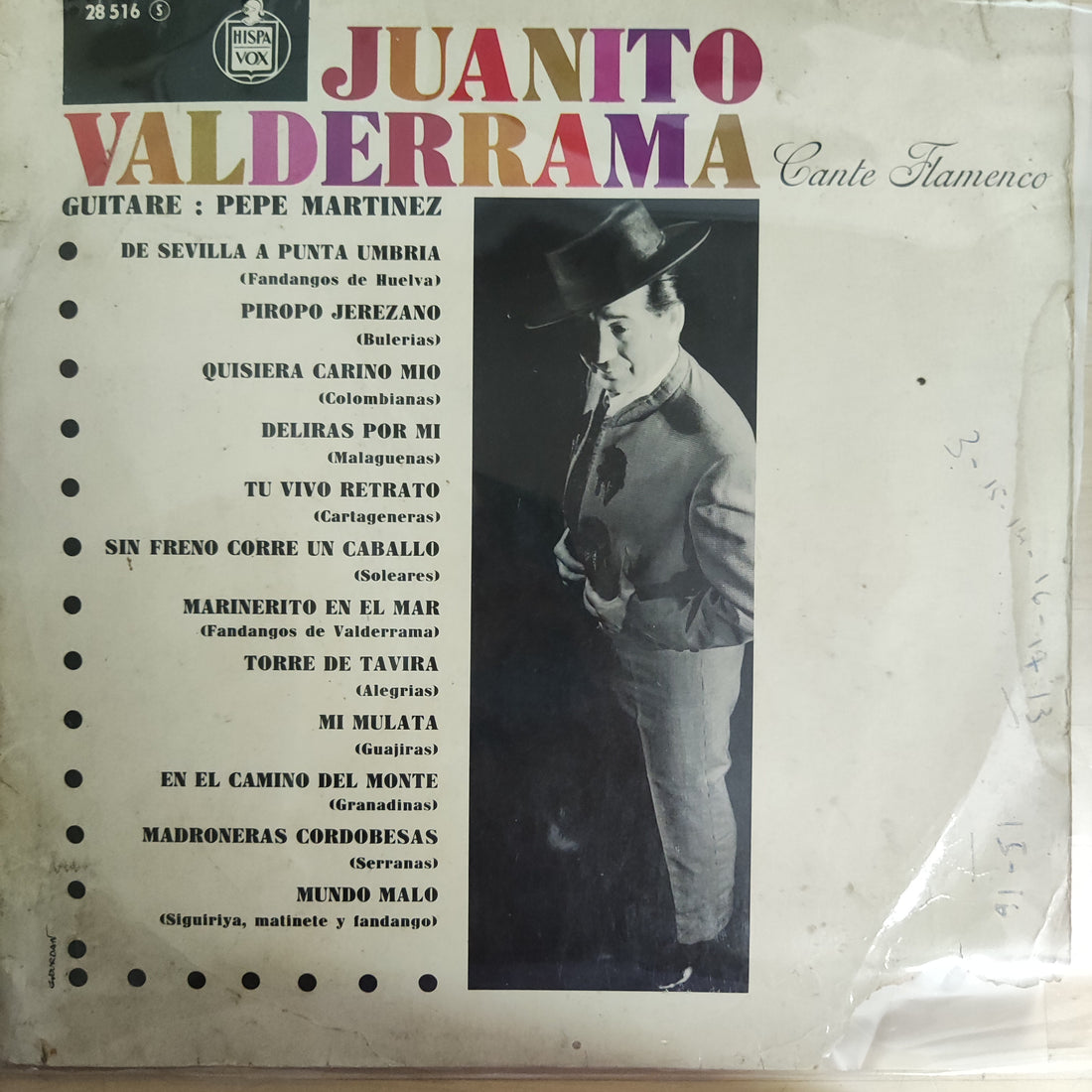 แผ่นเสียง Juanito Valderrama - Cante Flamenco Vinyl VG