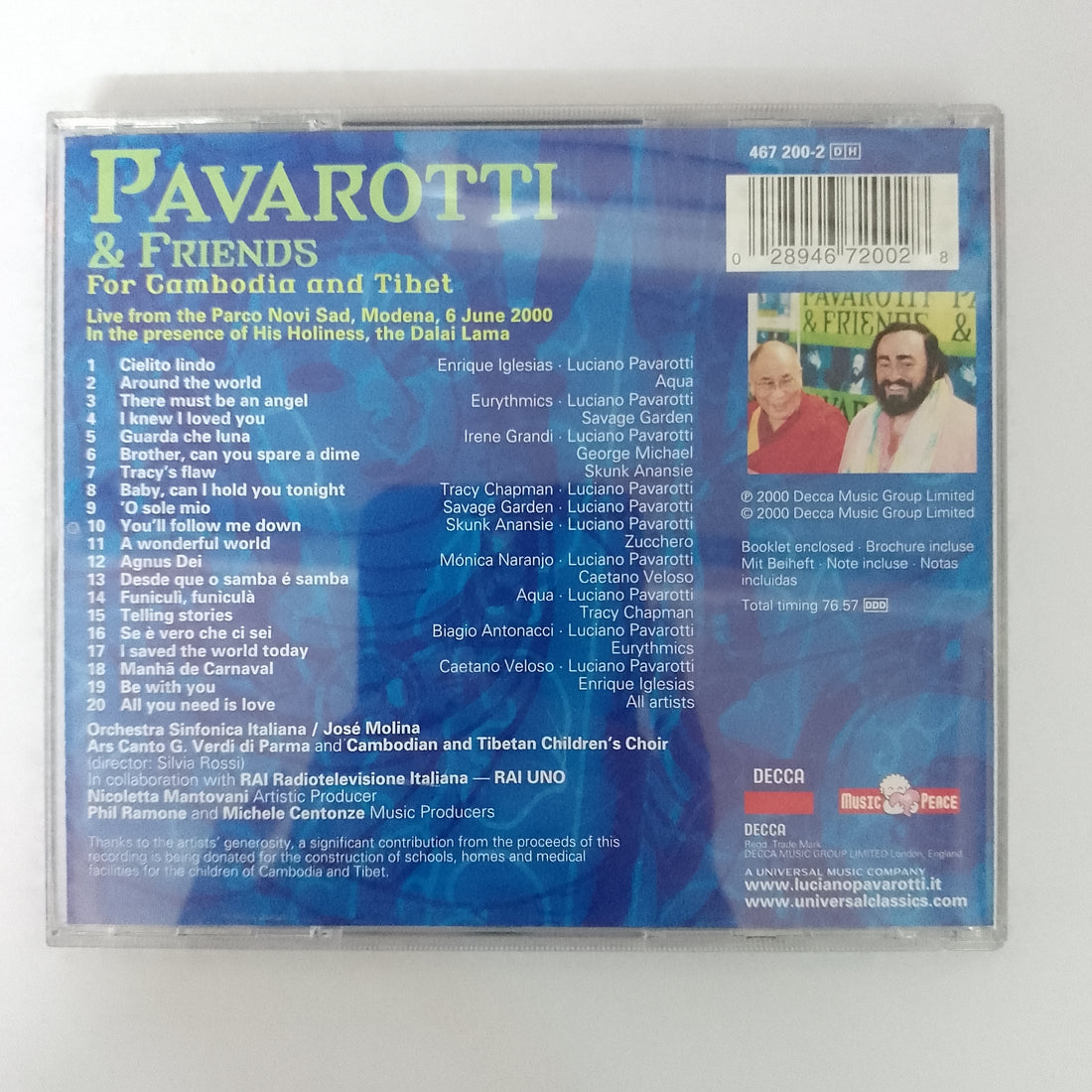 ซีดี Pavarotti & Friends - Pavarotti & Friends For Cambodia And Tibet CD VG+