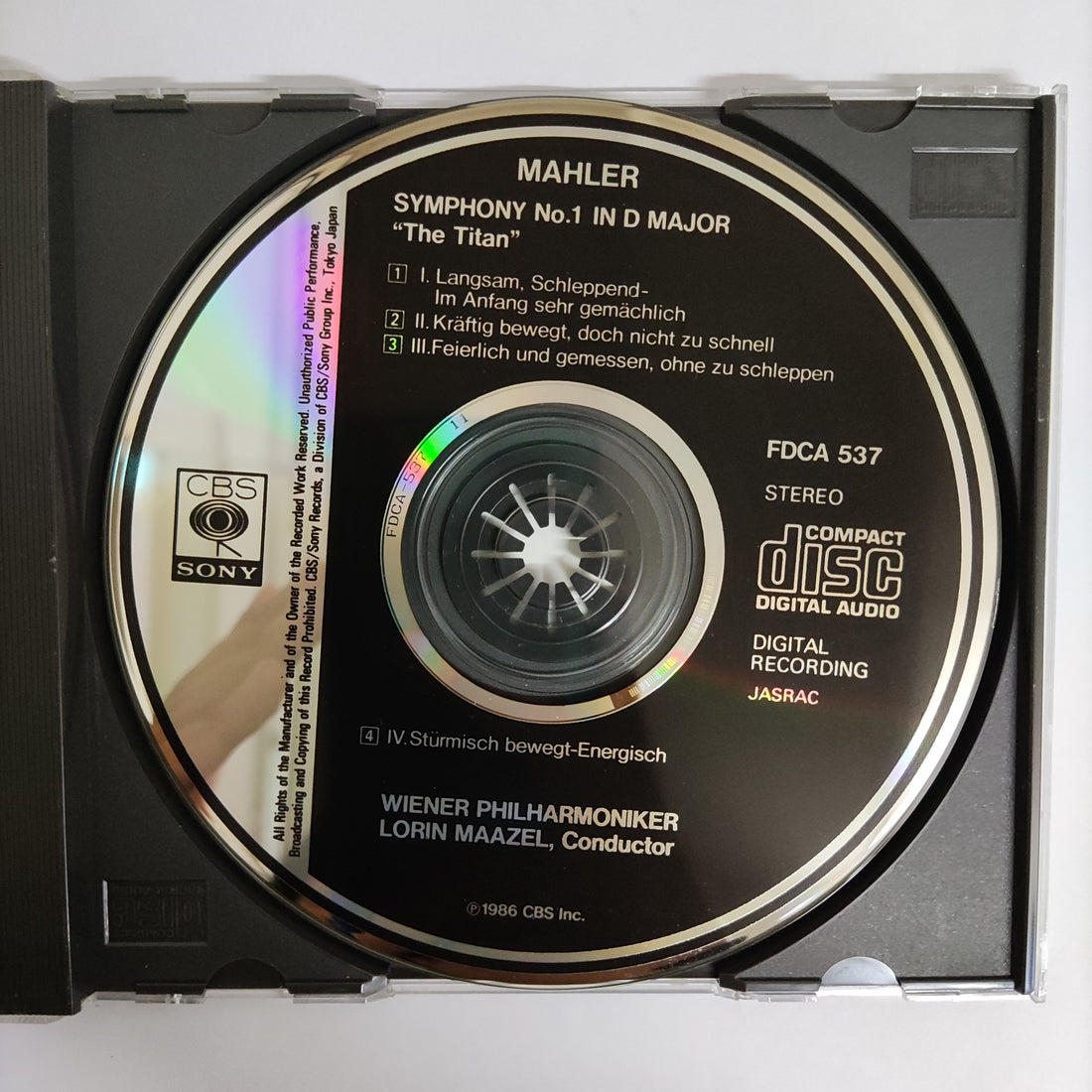 ซีดี Mahler - Symphony No.1 In D Major The Titan CD VG+