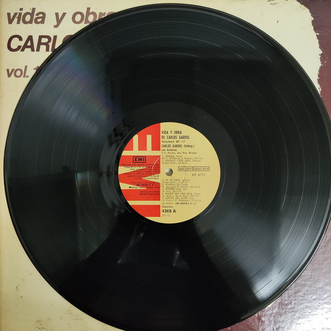 แผ่นเสียง Carlos Gardel - Vida Y Obra De Carlos Gardel Vol.17 Vinyl VG+ 3LPs