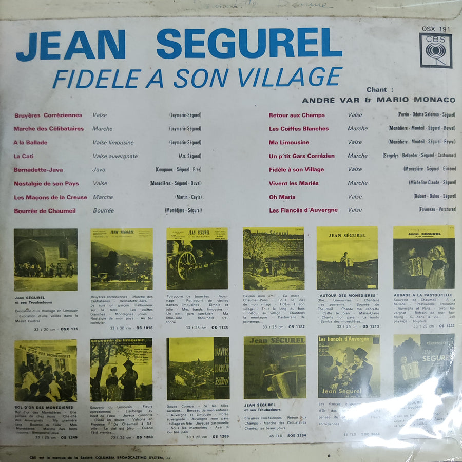 แผ่นเสียง Jean Segurel - Fidèle À Son Village Vinyl VG+