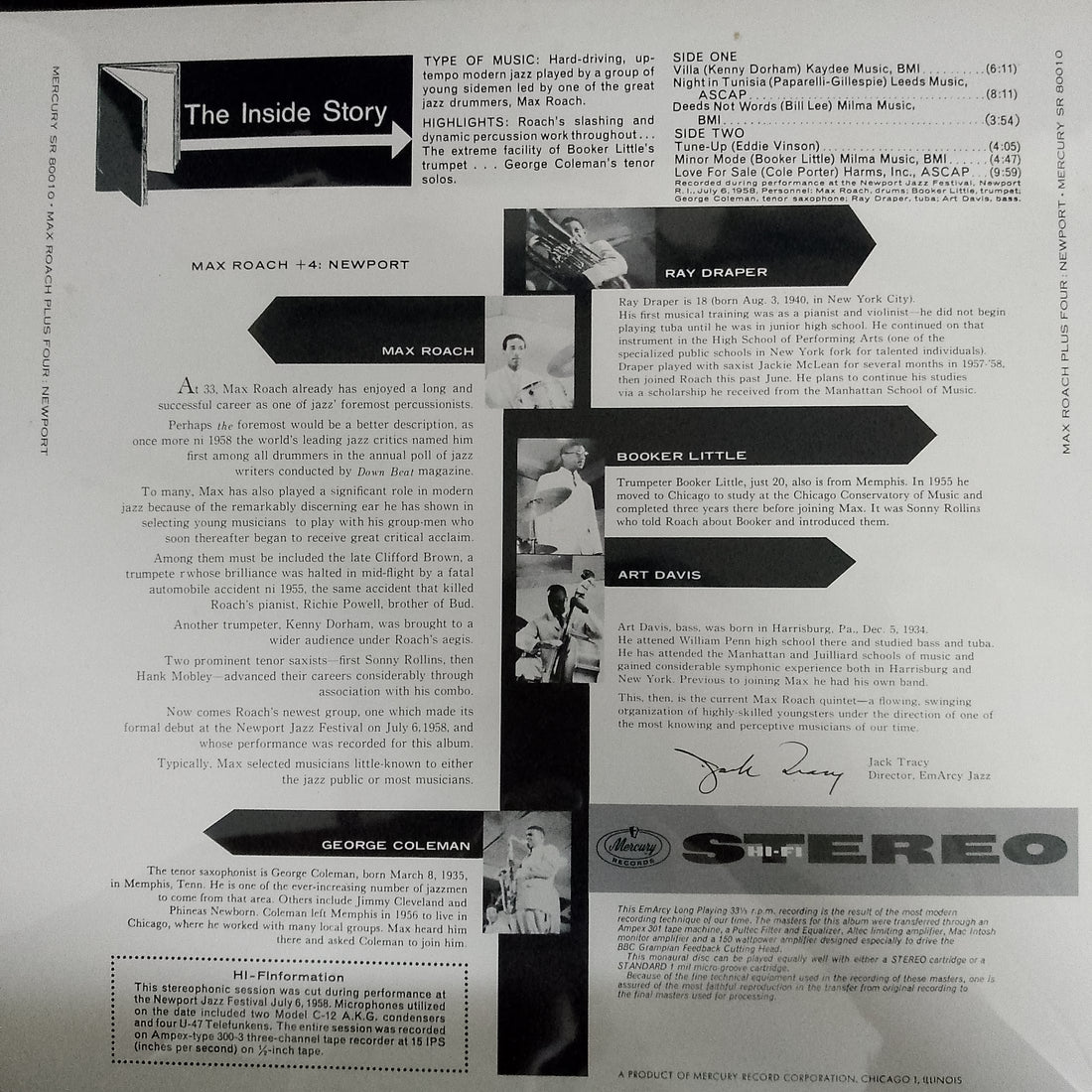 แผ่นเสียง Max Roach Quintet - Max Roach + Four At Newport Vinyl VG+