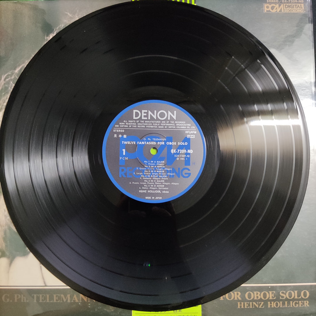 แผ่นเสียง Heinz Holliger, Georg Philipp Telemann - Twelve Fantasies For Oboe Solo Vinyl VG+