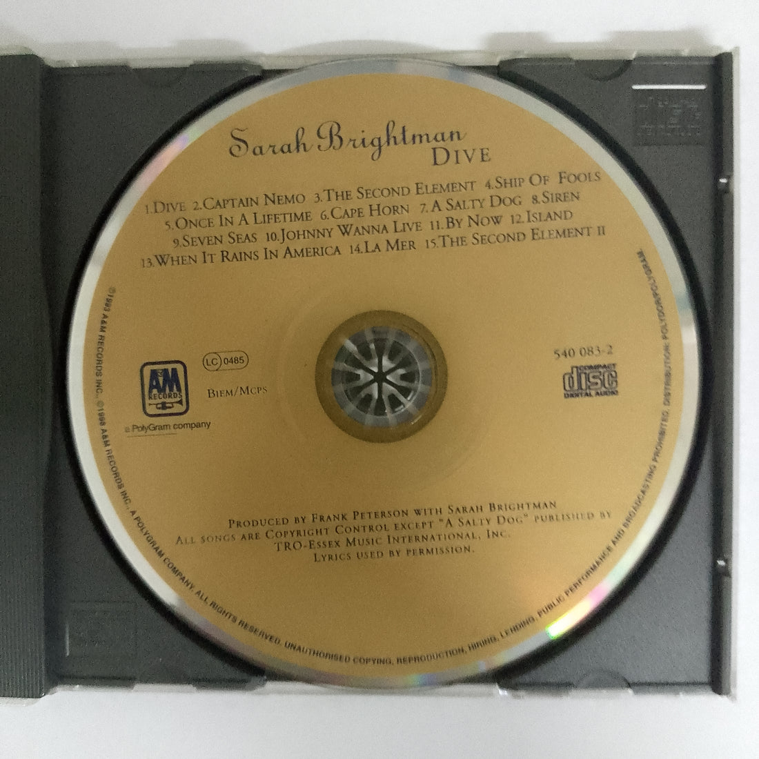 ซีดี Sarah Brightman - Dive CD VG+