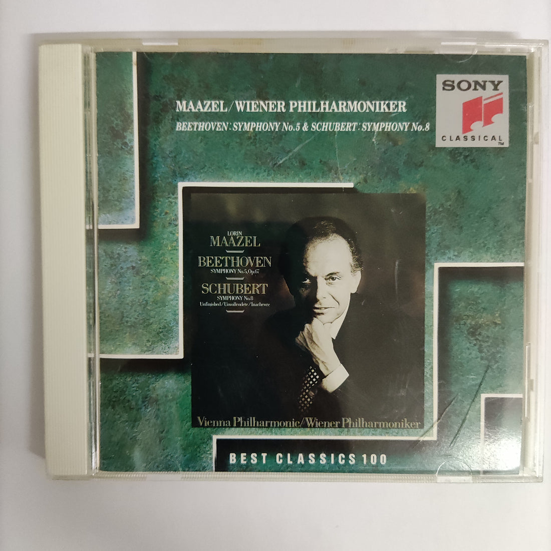 ซีดี Beethoven - Symphony No.5 Schubert symphony No.8 Maazel Wiener Philharmoniker CD VG+