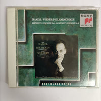 ซีดี Beethoven - Symphony No.5 Schubert symphony No.8 Maazel Wiener Philharmoniker CD VG+