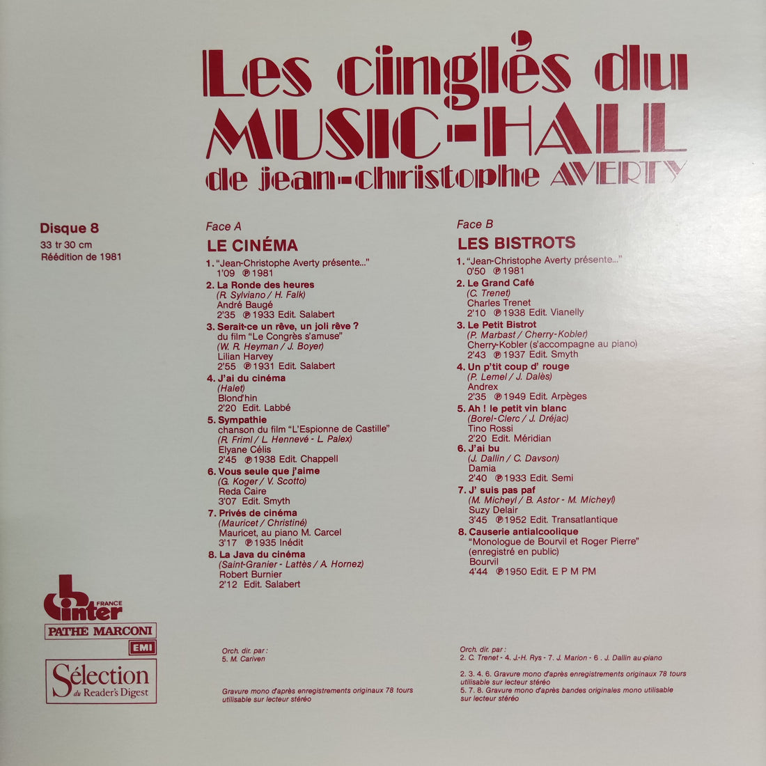 แผ่นเสียง Various - Les Cingles Du Music-Hall De Jean-Christophe Averty Vinyl VG+ 10LPs