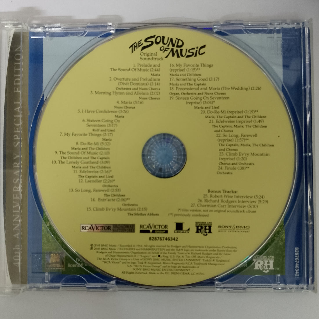 ซีดี Rodgers & Hammerstein / Julie Andrews, Christopher Plummer, Irwin Kostal - The Sound Of Music Original Soundtrack CD VG+
