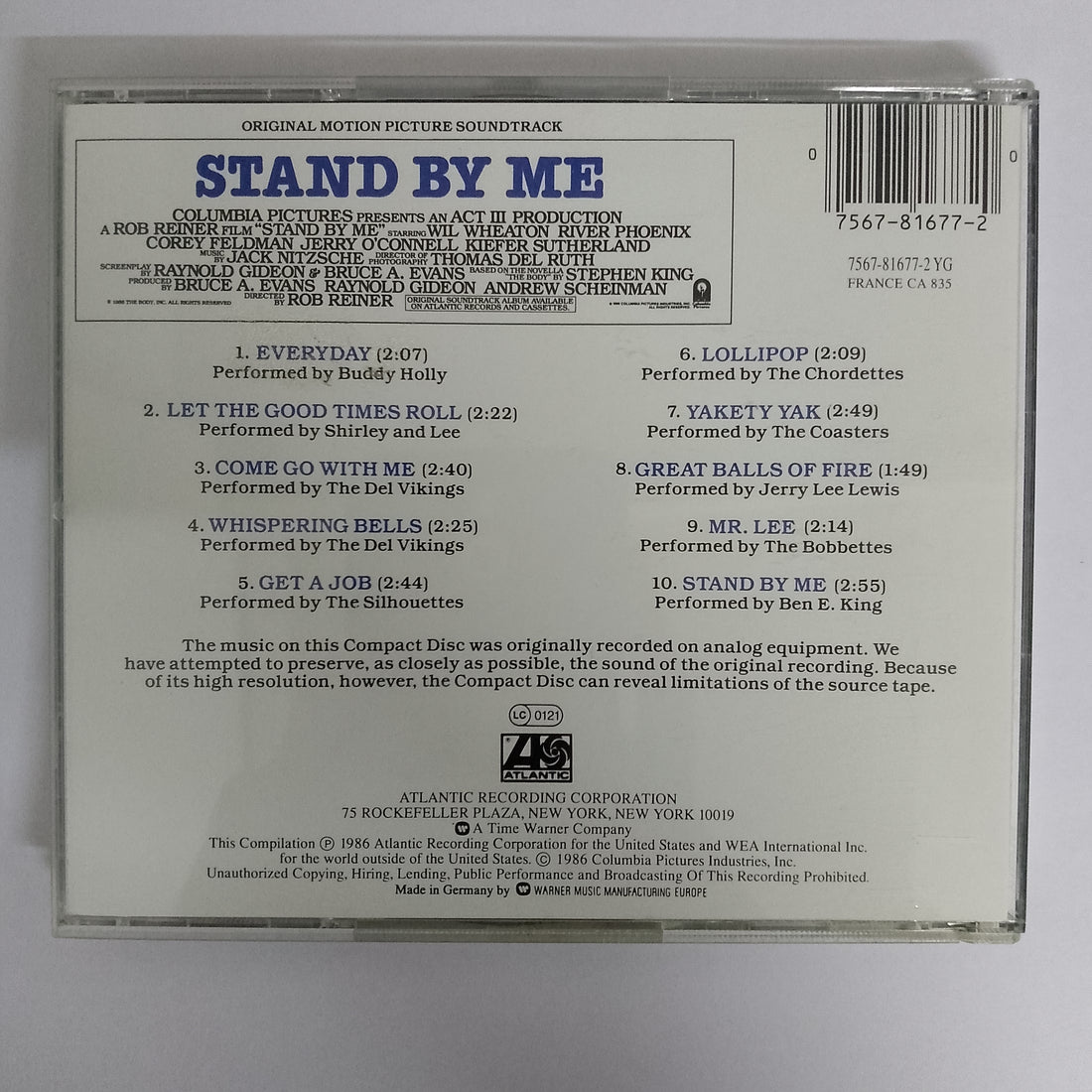 ซีดี Various - Stand By Me Original Motion Picture Soundtrack CD VG
