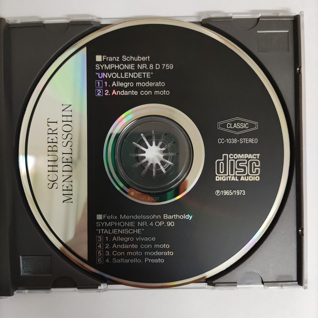 ซีดี Various - Schubert / Mendelssohn Symphony No.8 Unfinished Symphony No.4 Italian CD VG+