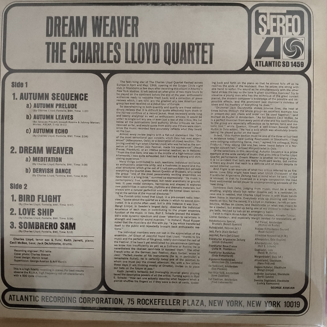 แผ่นเสียง The Charles Lloyd Quartet - Dream Weaver Vinyl VG+