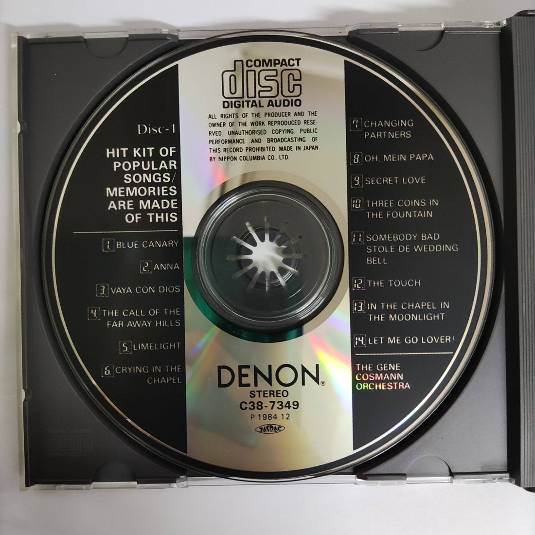 ซีดี Various - The Gene Cosmann Orchestra Hit Kit Of Popular Songs Memories Are Made Of This CD VG+