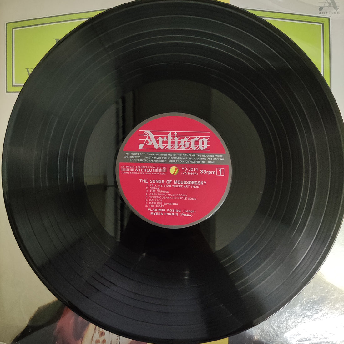 แผ่นเสียง Myers Foggin - Vladimir Rosing / The Songs Of Moussorgsky Vinyl VG+