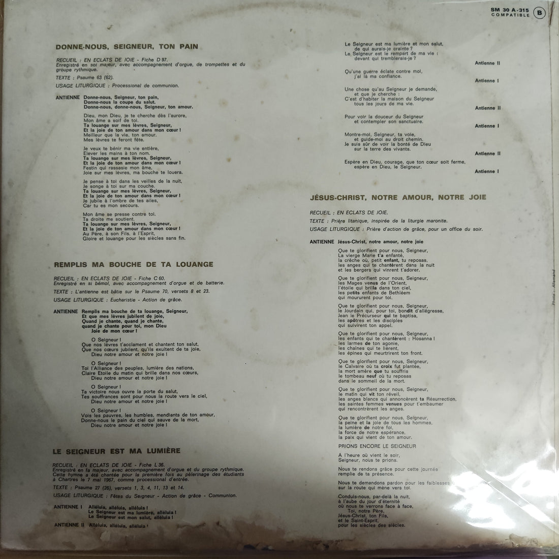 แผ่นเสียง Lucien Deiss - En Eclats De Joie Vinyl VG+