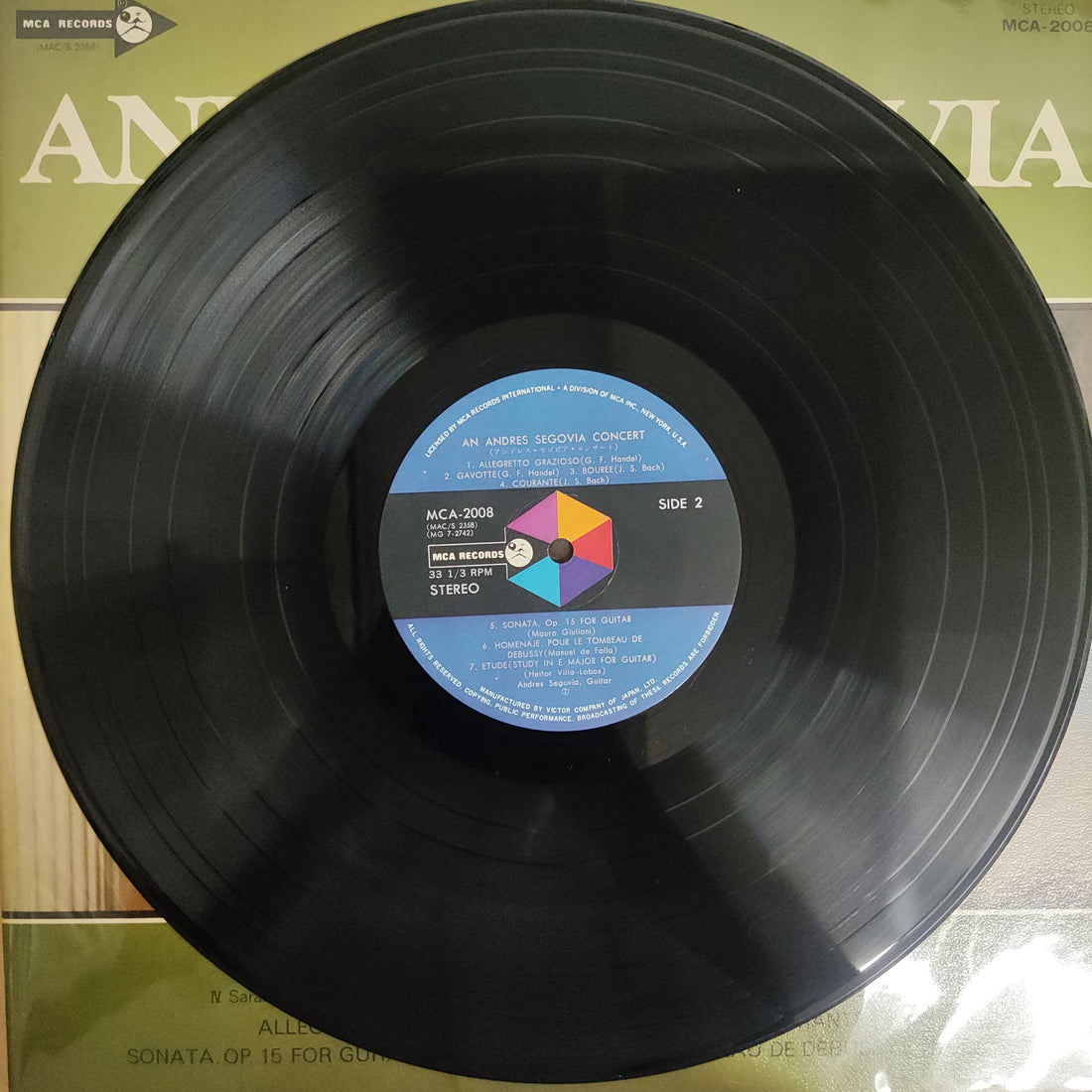 แผ่นเสียง Andrés Segovia - An Andres Segovia Concert Vinyl VG+