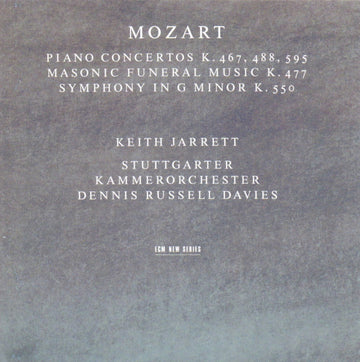 Wolfgang Amadeus Mozart, Keith Jarrett, Stuttgarter Kammerorchester, Dennis Russell Davies : Piano Concertos K. 467, 488, 595 / Masonic Funeral Music K. 477 / Symphony In G Minor K. 550 (2xCD, Album)